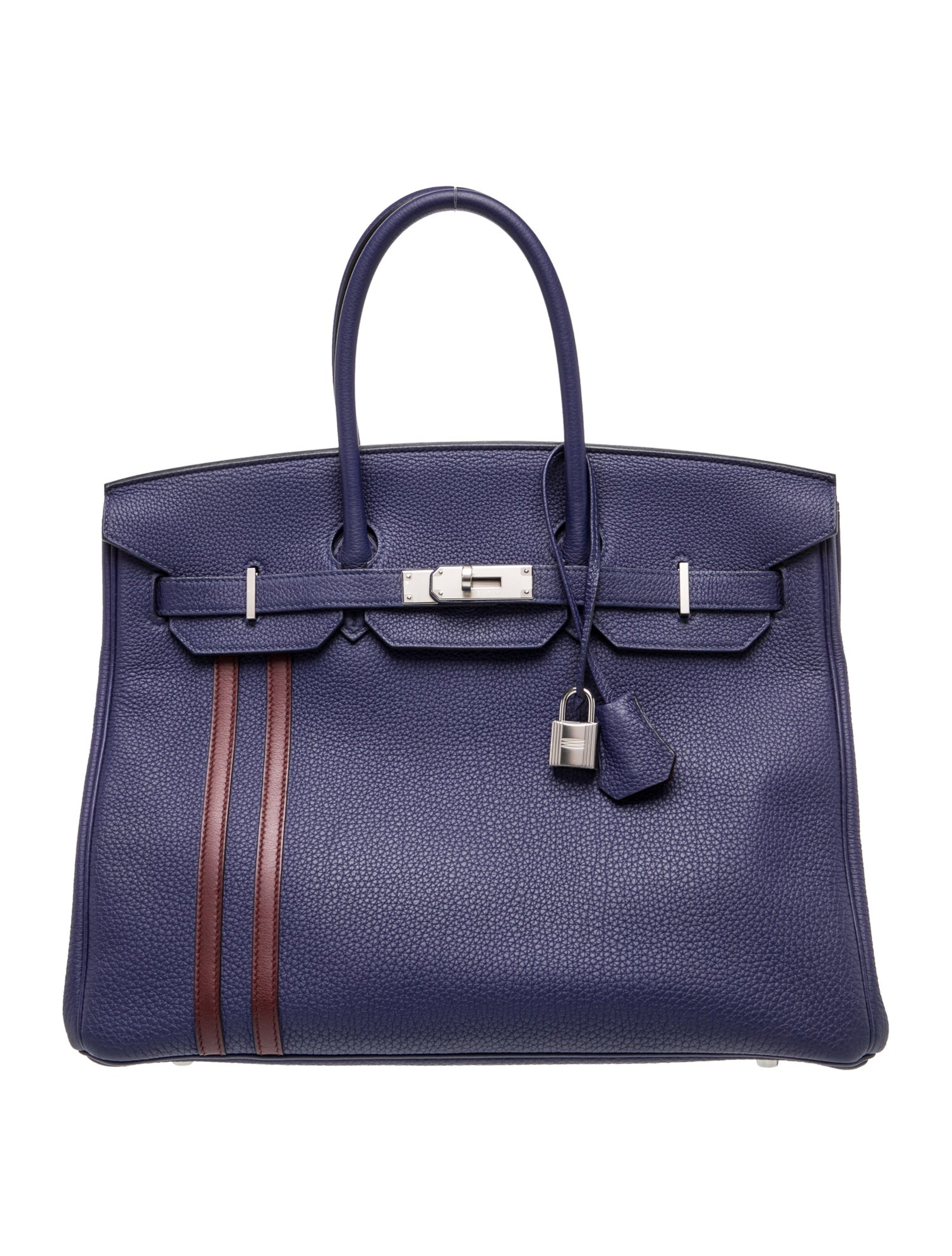 Hermes Birkin 35 Officier Bordeaux Bleu Encre Togo Swift Silver Hardware