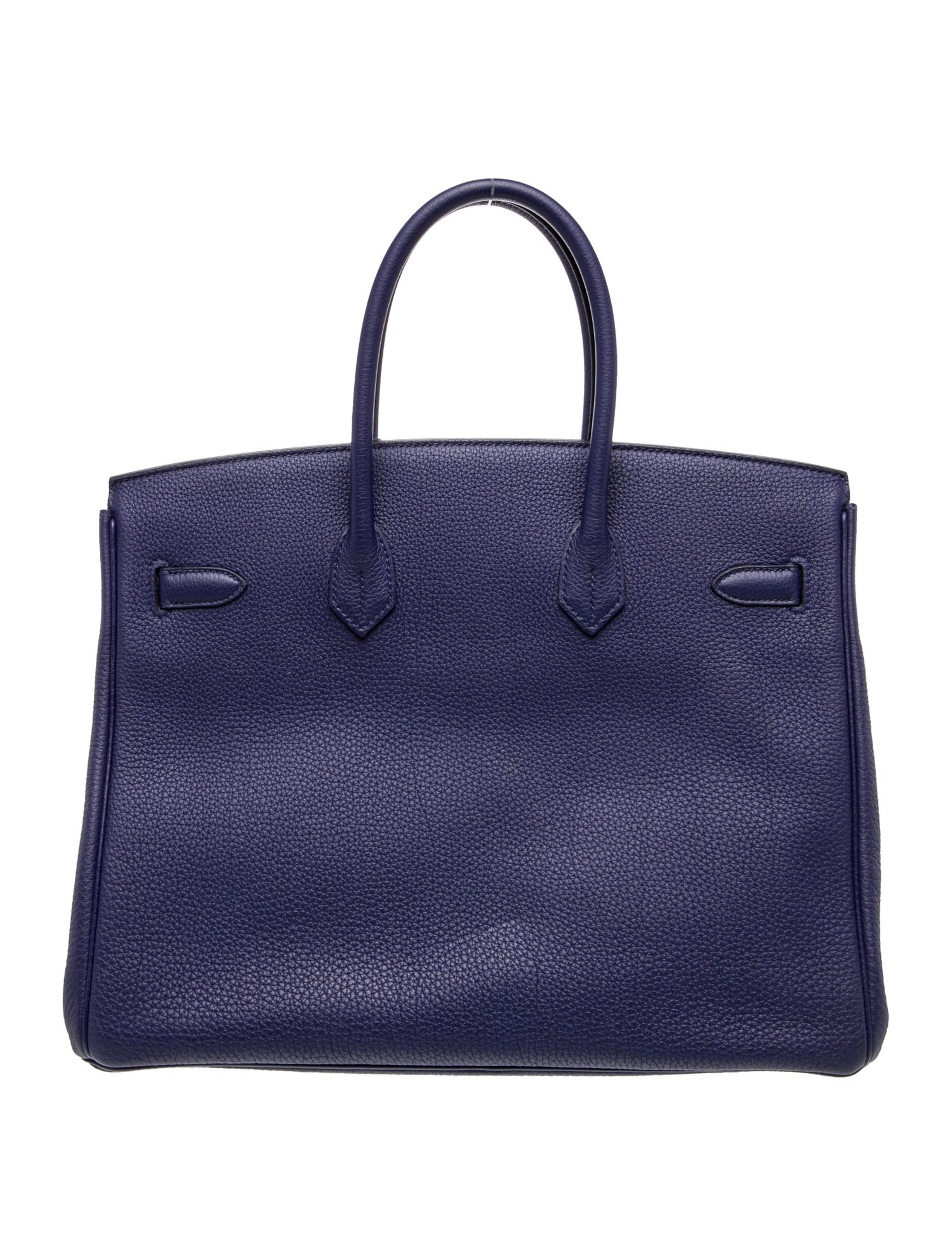 Hermes Birkin 35 Officier Bordeaux Bleu Encre Togo Swift Silver Hardware