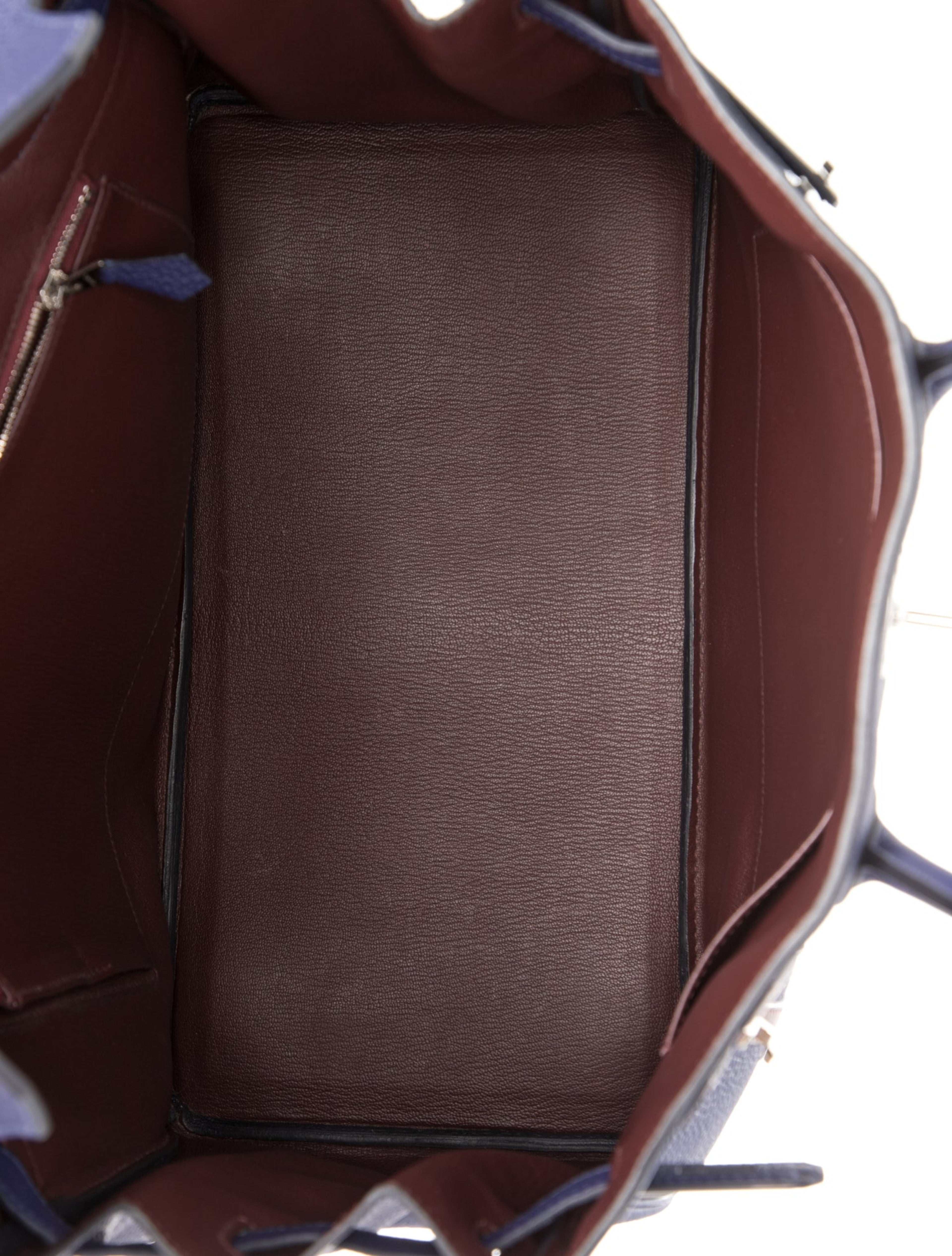 Hermes Birkin 35 Officier Bordeaux Bleu Encre Togo Swift Silver Hardware