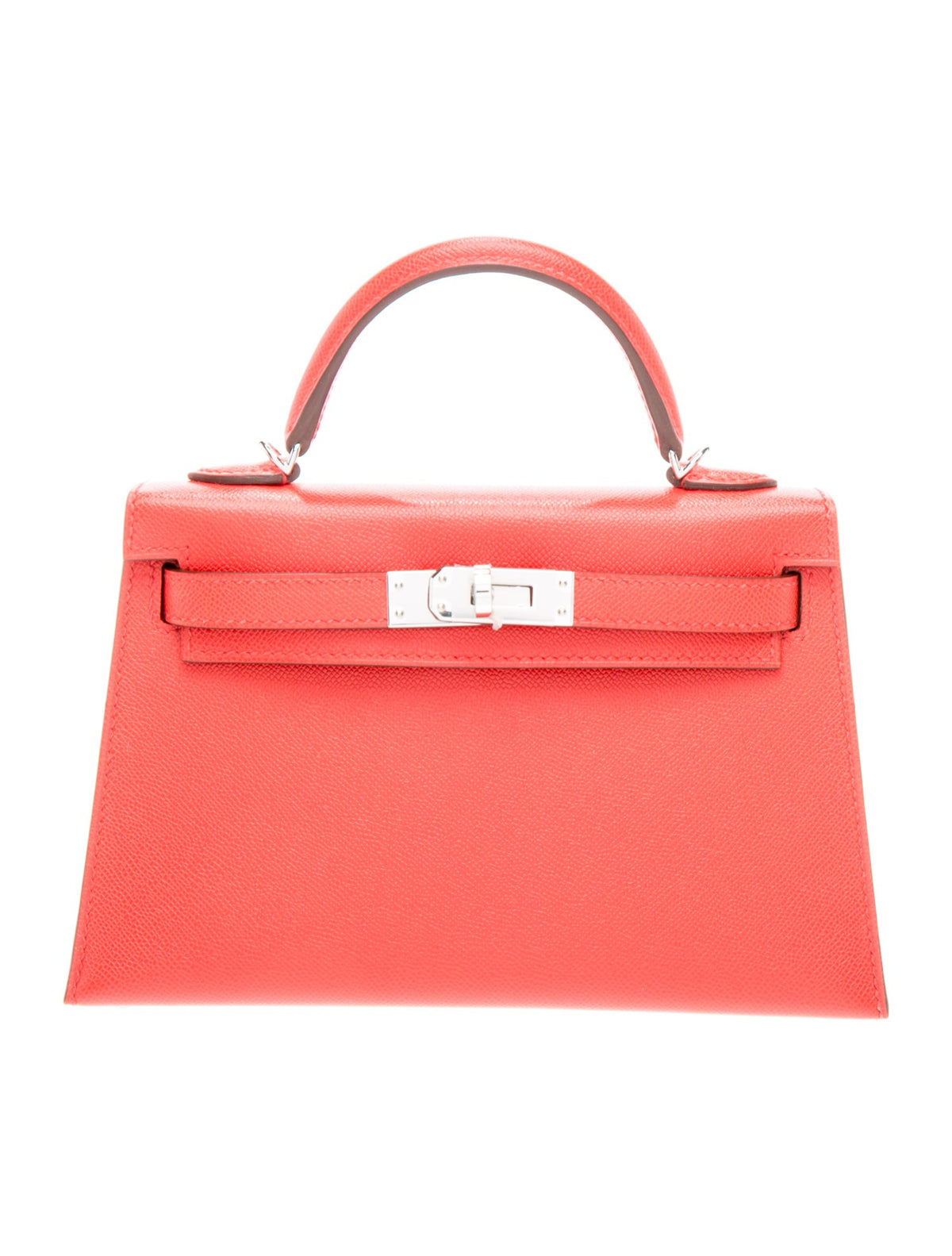 Hermès Mini Kelly 20 Sellier Rouge De Coeur Madame Silver Hardware