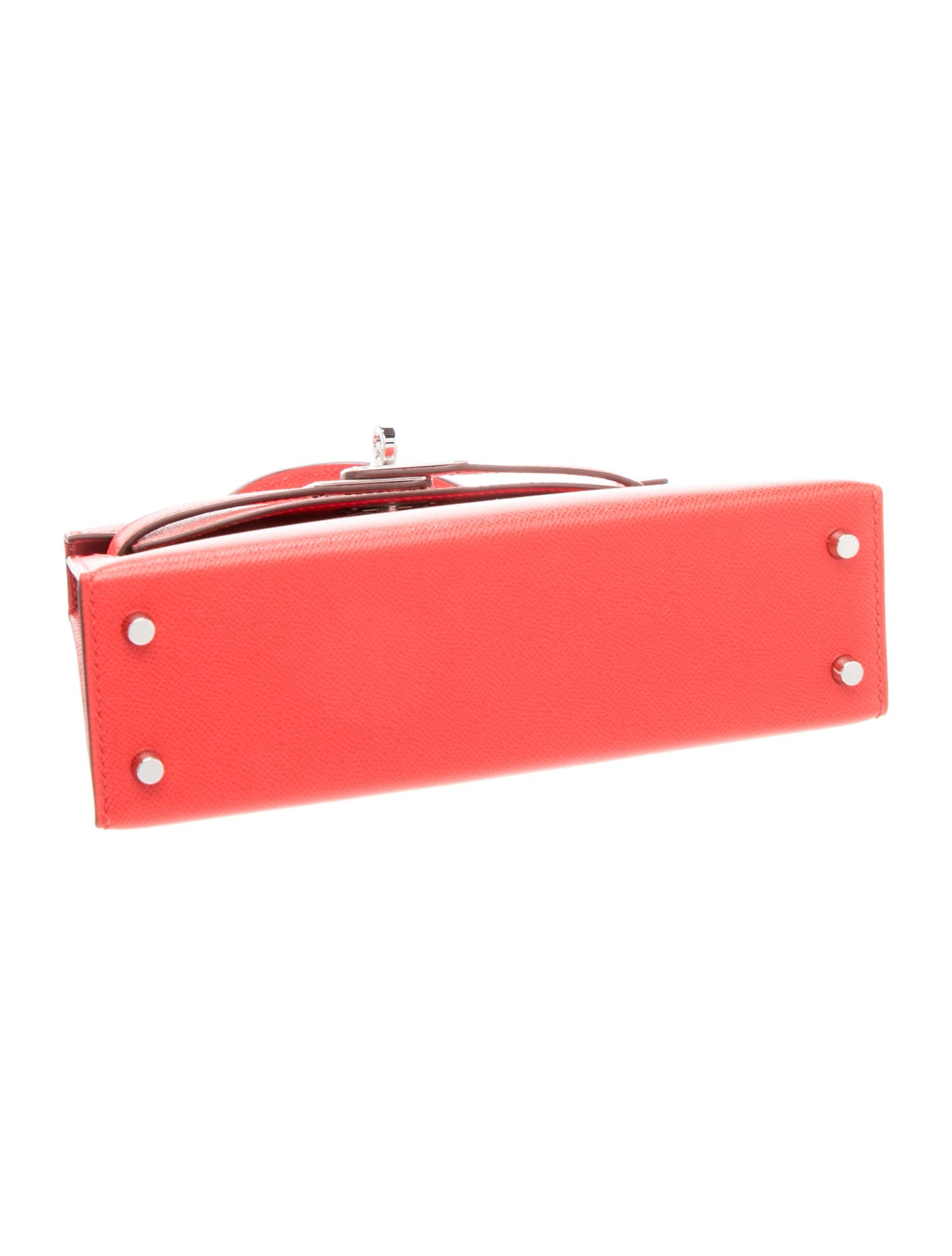 Hermès Mini Kelly 20 Sellier Rouge De Coeur Madame Silver Hardware