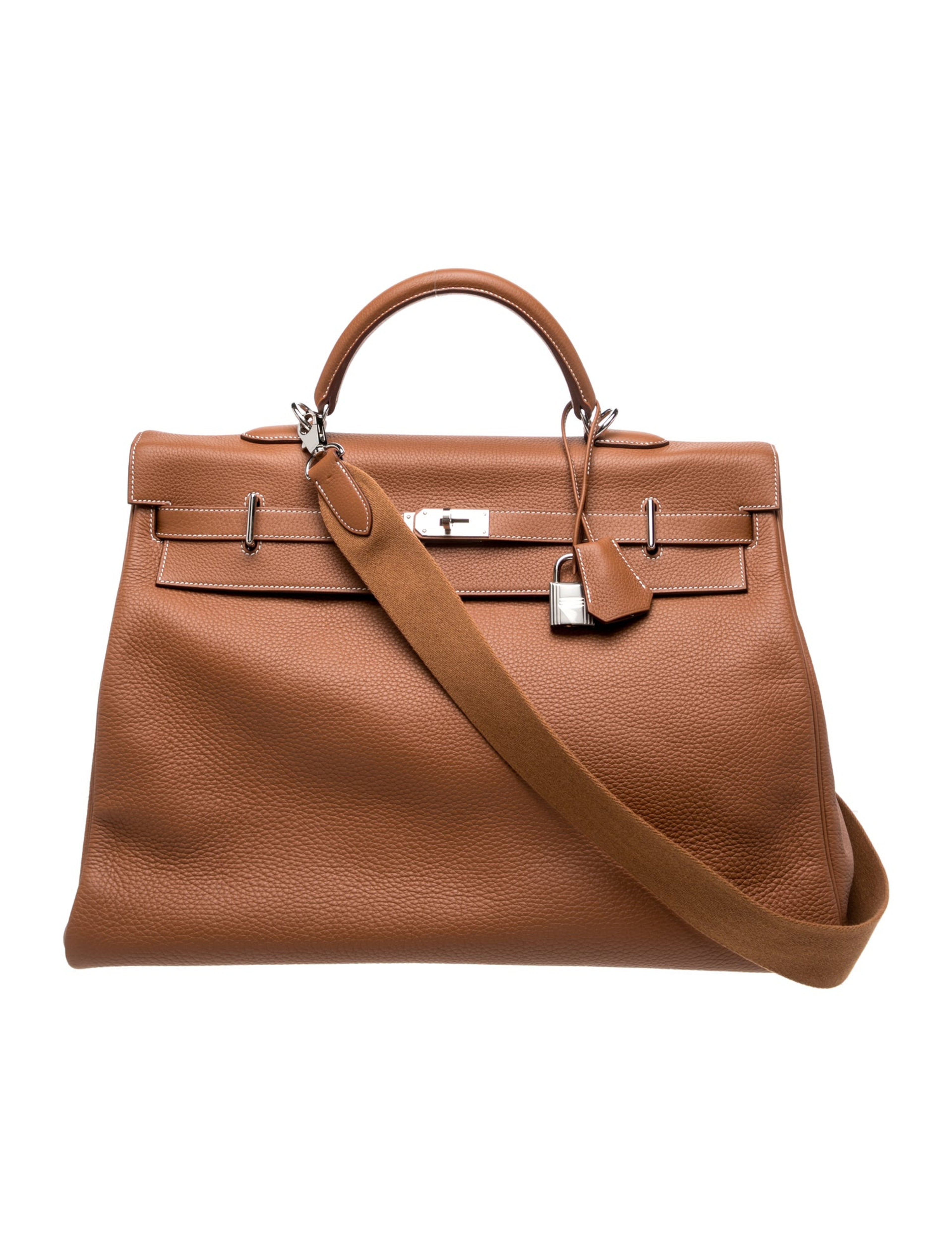 エルメス ケリー 50 リラックス ヴォヤージュ Gold クレマンス シルバー金具 HERMES KELLY RELAX 50 VOYAGE GOLD CLEMENCE SILVER HARDWARE
