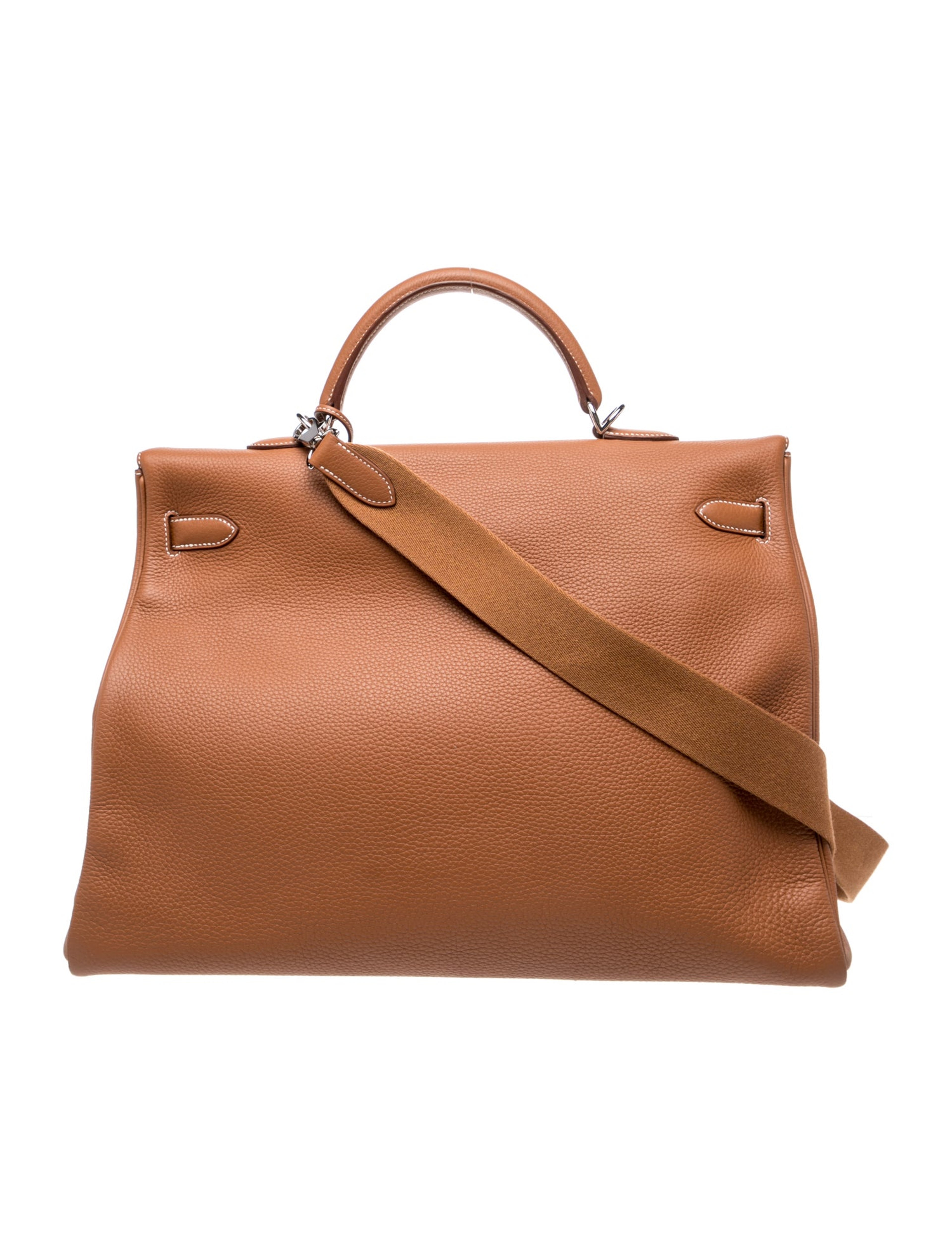 エルメス ケリー 50 リラックス ヴォヤージュ Gold クレマンス シルバー金具 HERMES KELLY RELAX 50 VOYAGE GOLD CLEMENCE SILVER HARDWARE