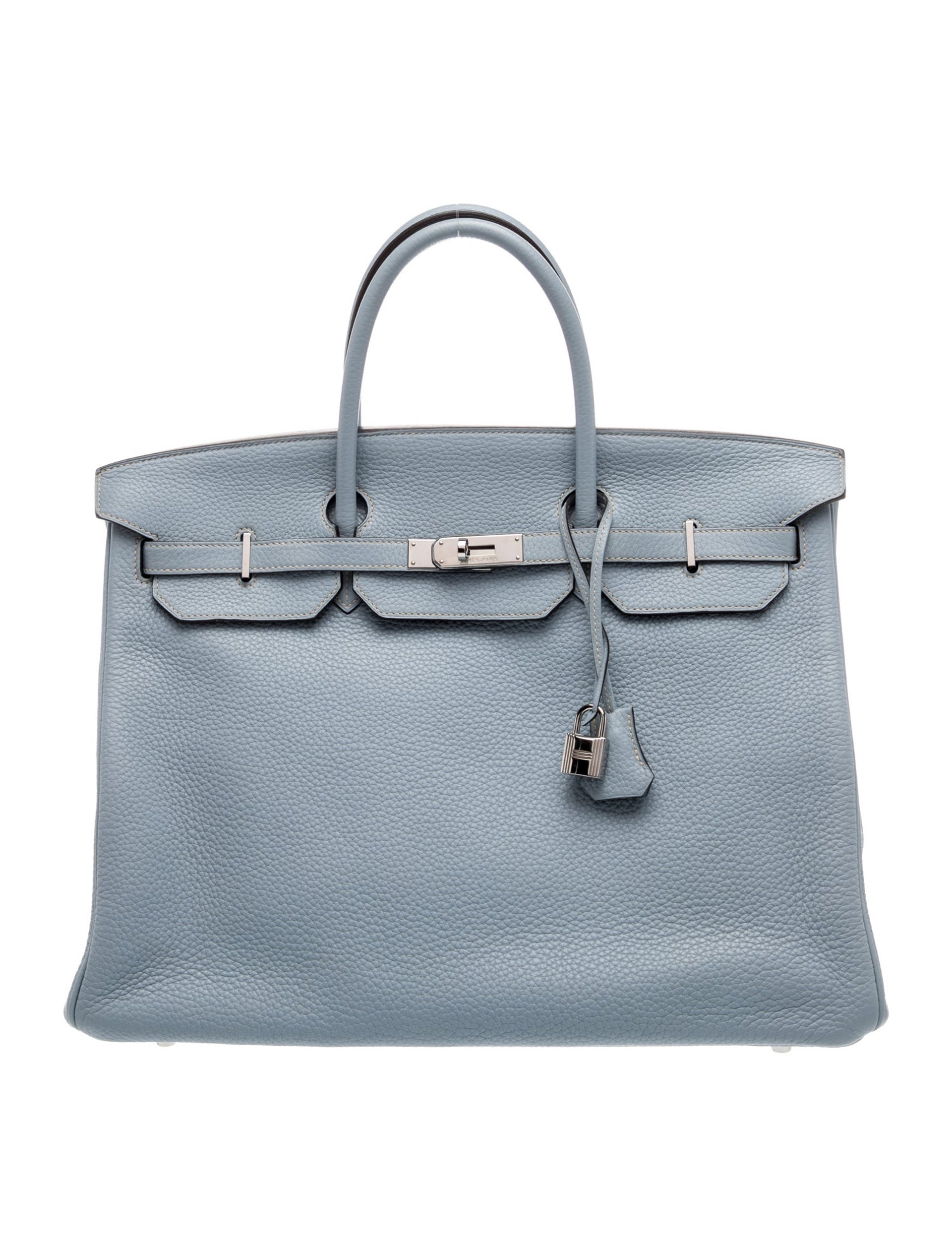 エルメス バーキン 40 Bleu Lin クレマンス シルバー金具 HERMES BIRKIN 40 BLEU LIN CLEMENCE SILVER HARDWARE