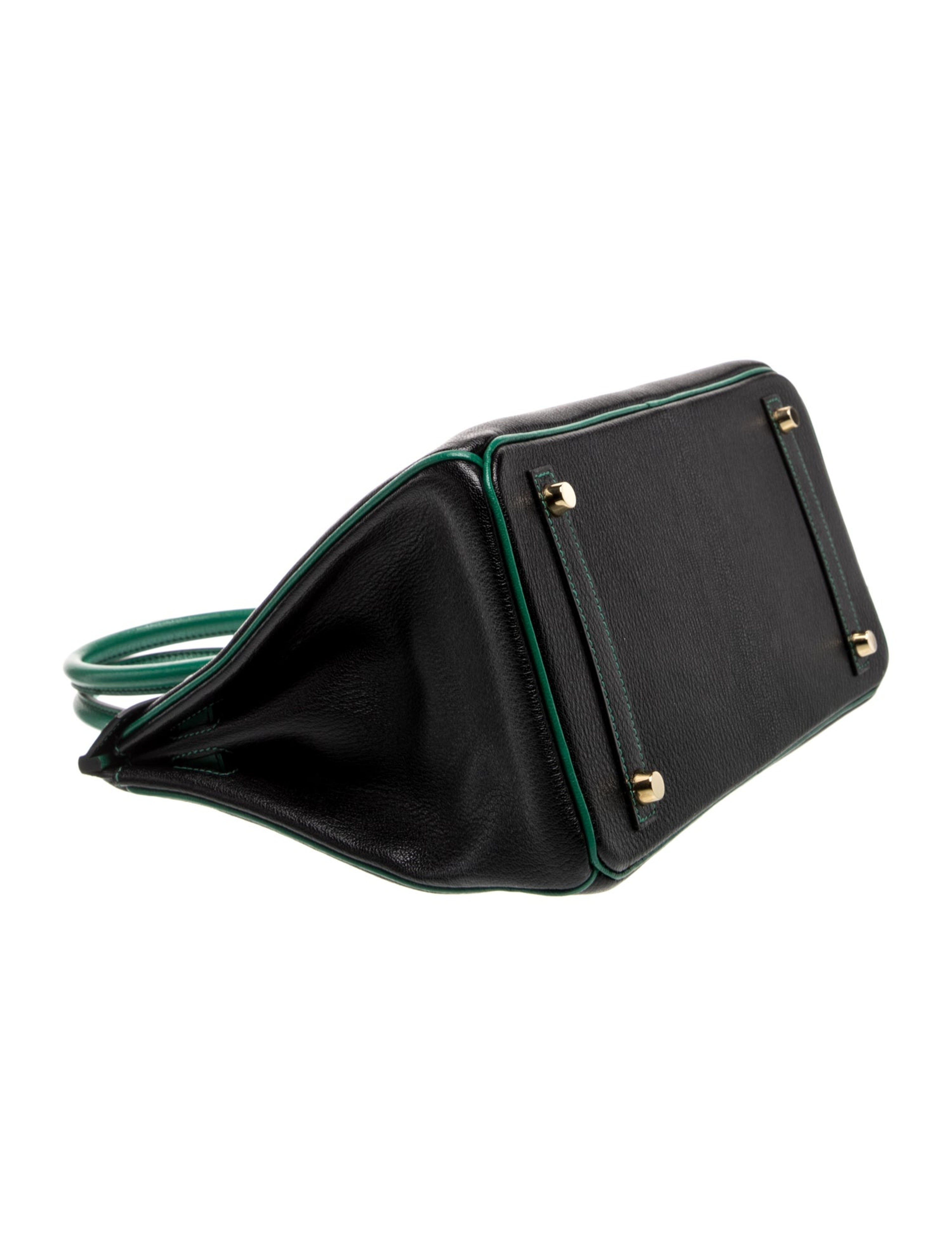 エルメス バーキン 30 スペシャルオーダー バイカラー Noir Vert Vertigo シェーブルミゾール マットゴールド金具 パーソナルオーダー ホースシュー HERMES BIRKIN 30 NOIR VER VERTIGO CHEVRE MYSORE BRUSHED GOLD HARDWARE HSS