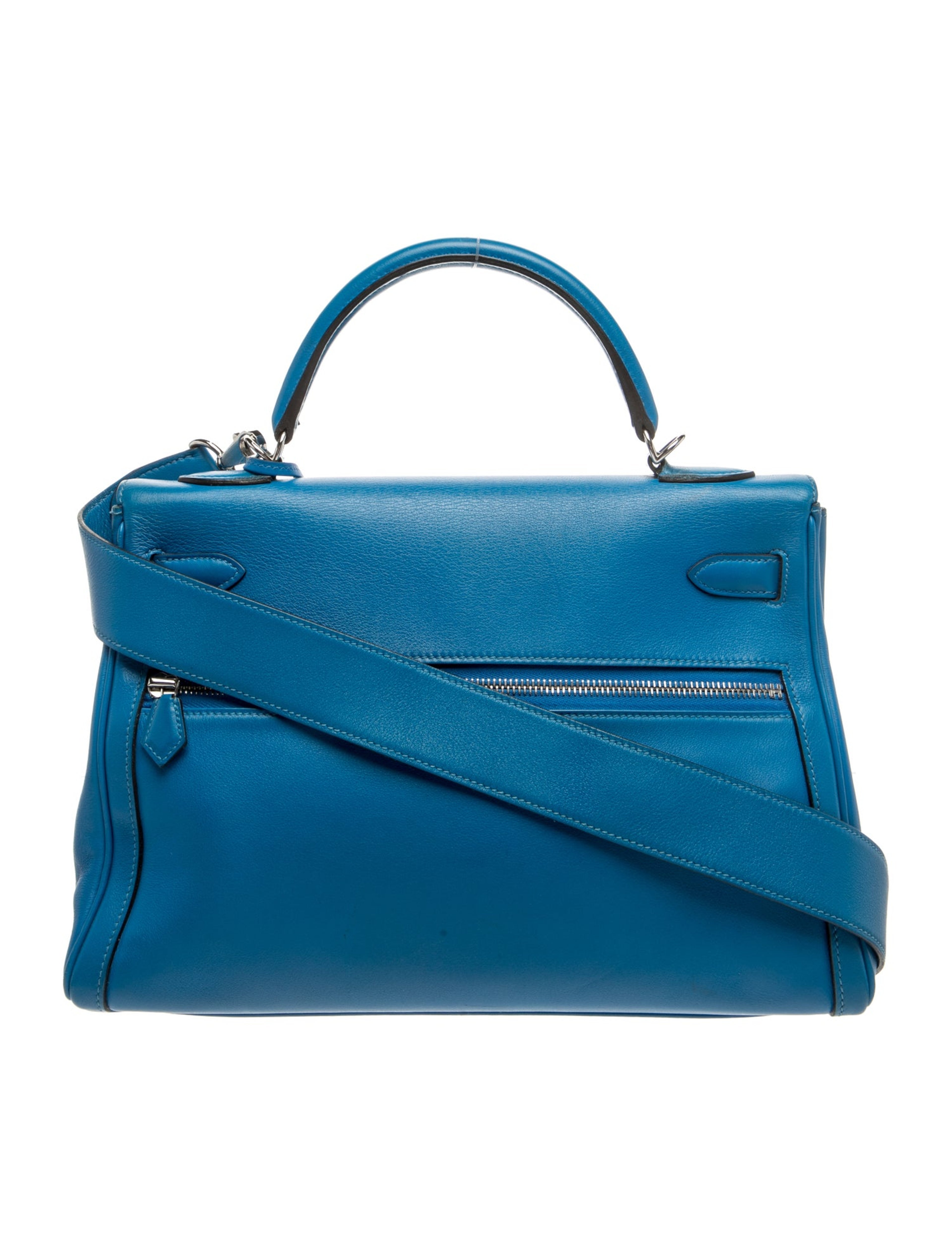 エルメス ケリーラキ 32 Bleu Hydra スイフト シルバー金具 HERMES KELLY LAKIS 32 BLEU HYDRA SWIFT SILVER HARDWARE