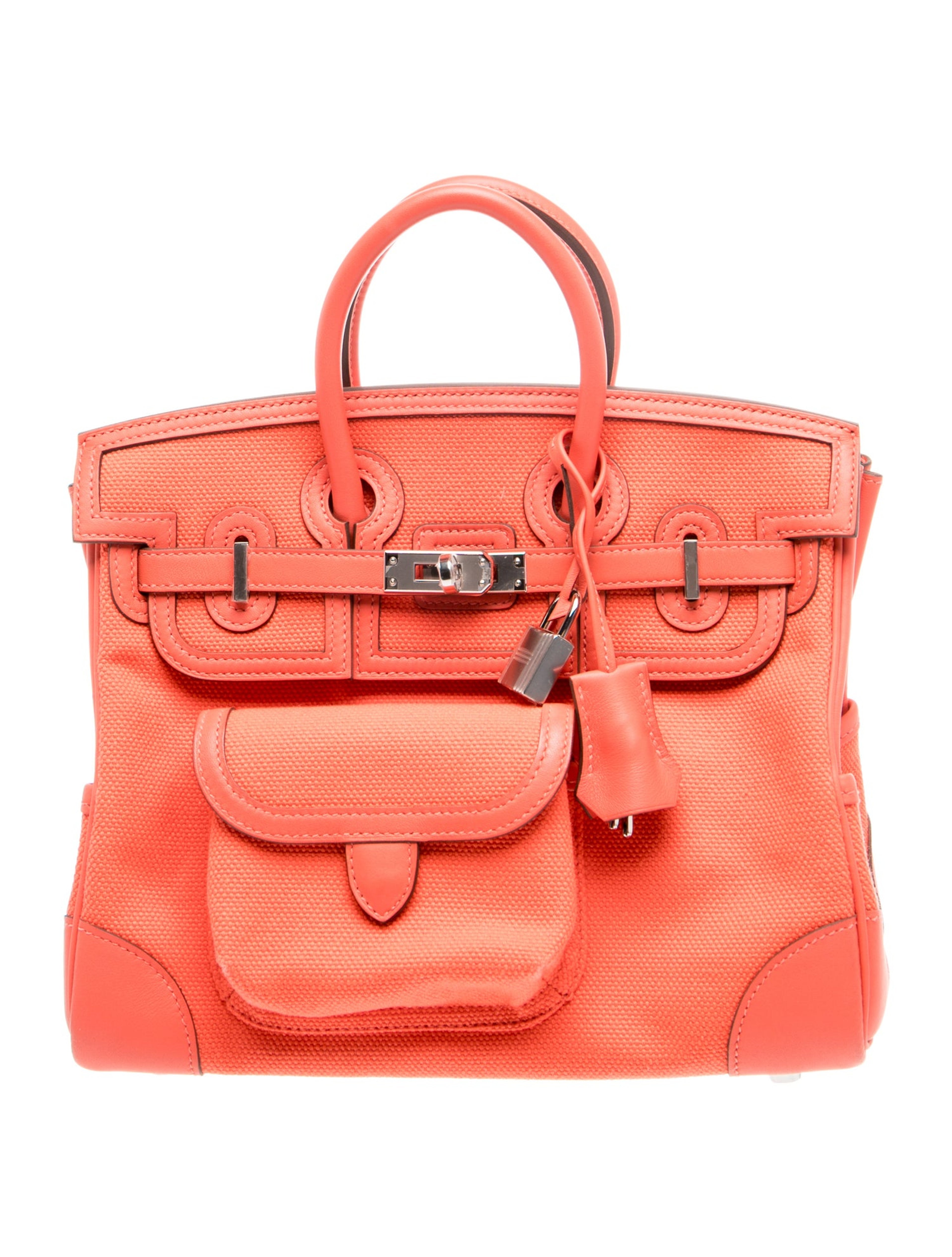 エルメス バーキン 25 カーゴ Orange Field トワル スイフト シルバー金具 HERMES BIRKIN 25 CARGO ORANGE FIELD TOILE GOELAND SWIFT SILVER HARDWARE