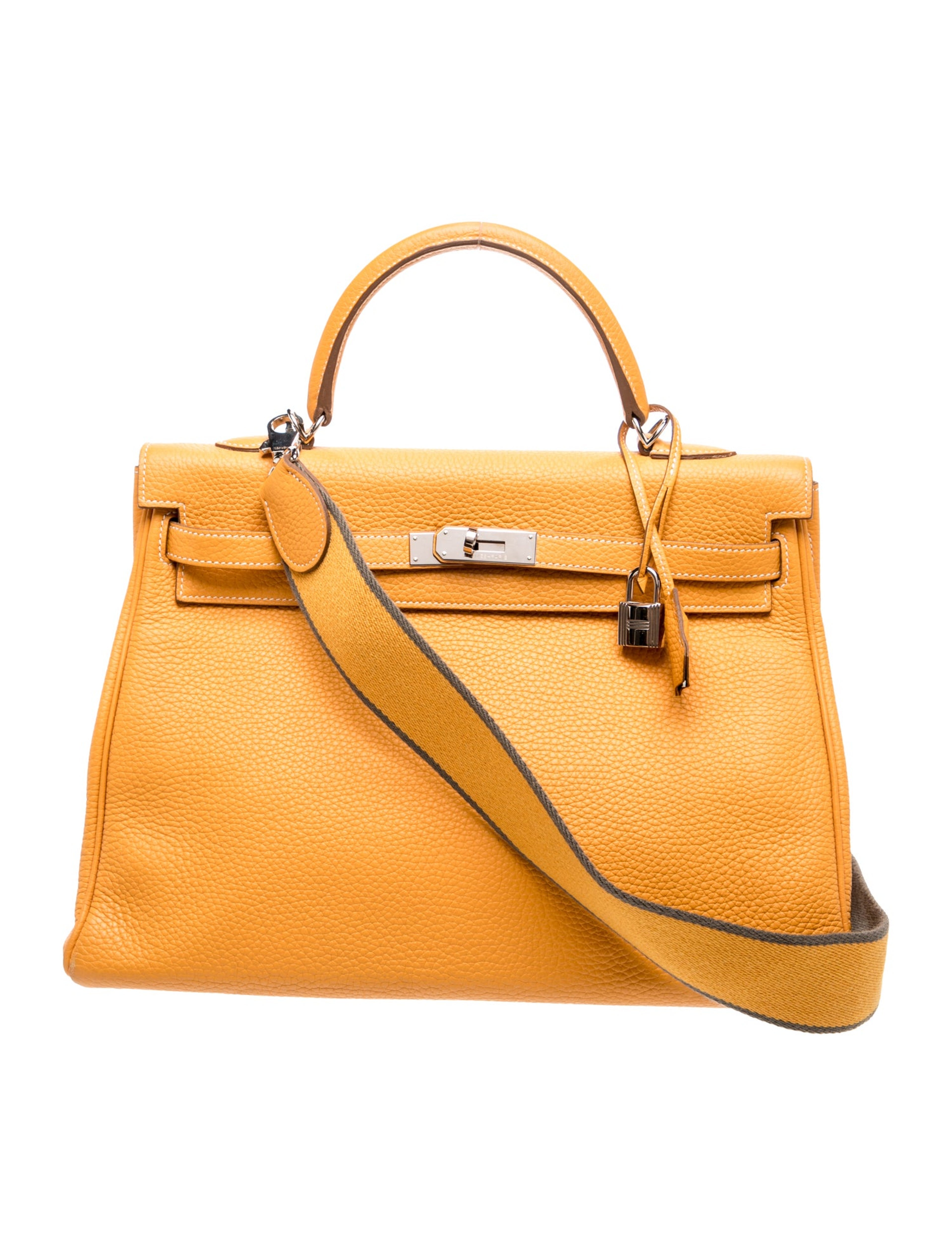 エルメス ケリー 35 Yellow クレマンス シルバー金具 HERMES KELLY 35 YELLOW CLEMENCE SILVER HARDWARE