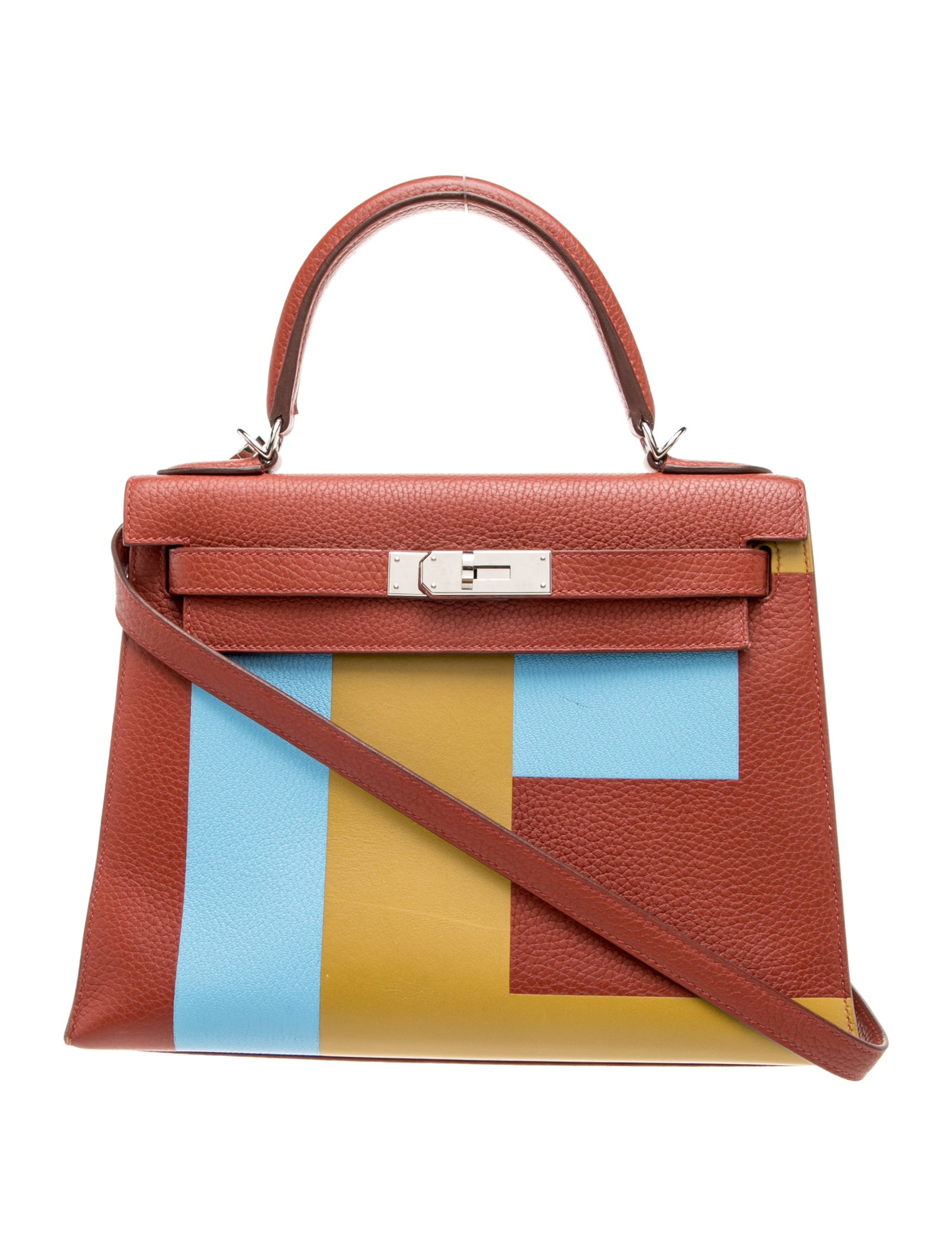 エルメス ケリー 28 ケリーグラフィ レターE Brique Celeste Cardamome クレマンス シルバー金具 HERMES KELLY 28 GRAPHIE LETTER E BRIQUE CELESTE CARDAMOME CLEMENCE SILVER HARDWARE