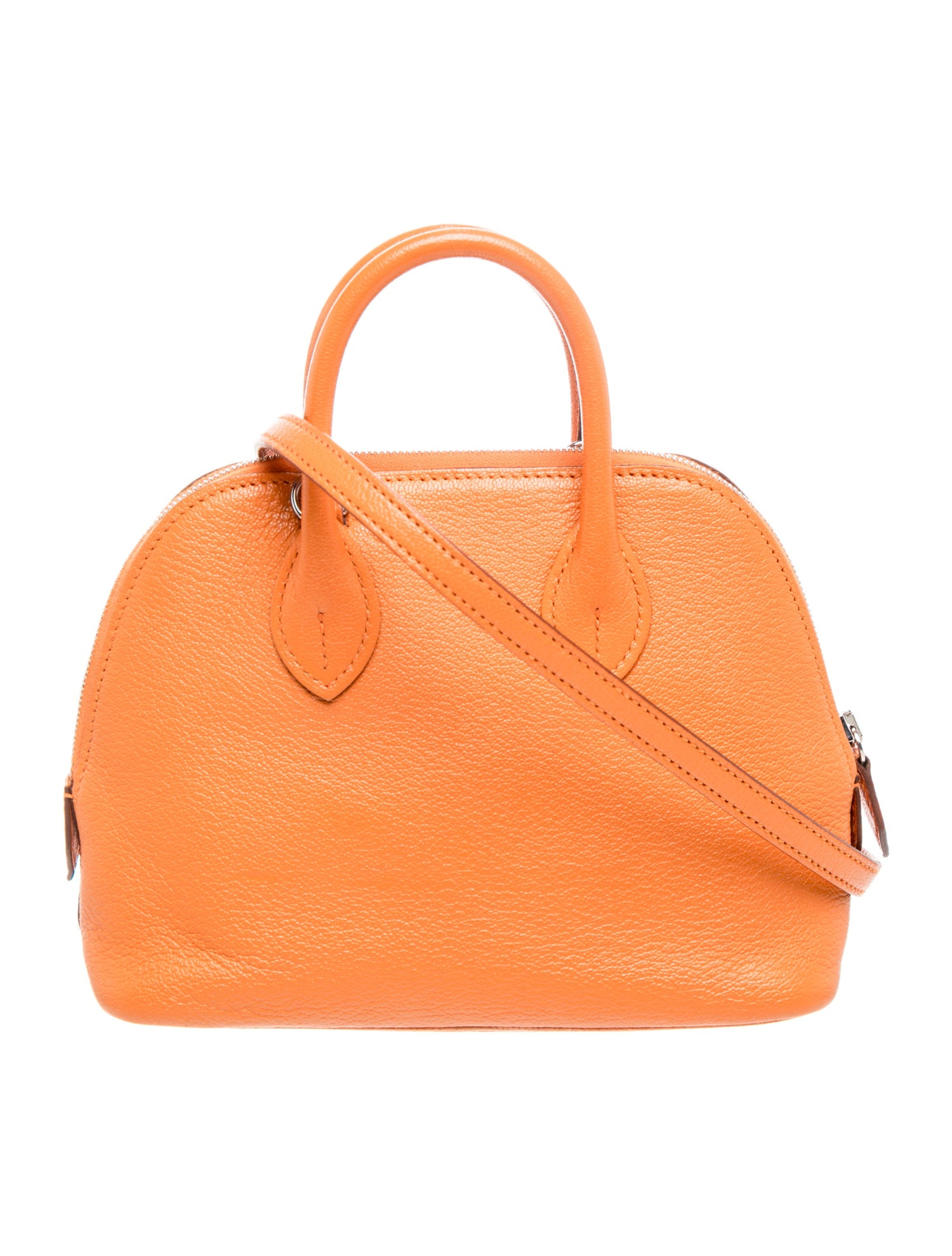 エルメス ミニ ボリード 1923 Orange シェーブルミゾール シルバー金具 HERMES MINI BOLIDE 1923 ORANGE CHEVRE MYSORE SILVER HARDWARE