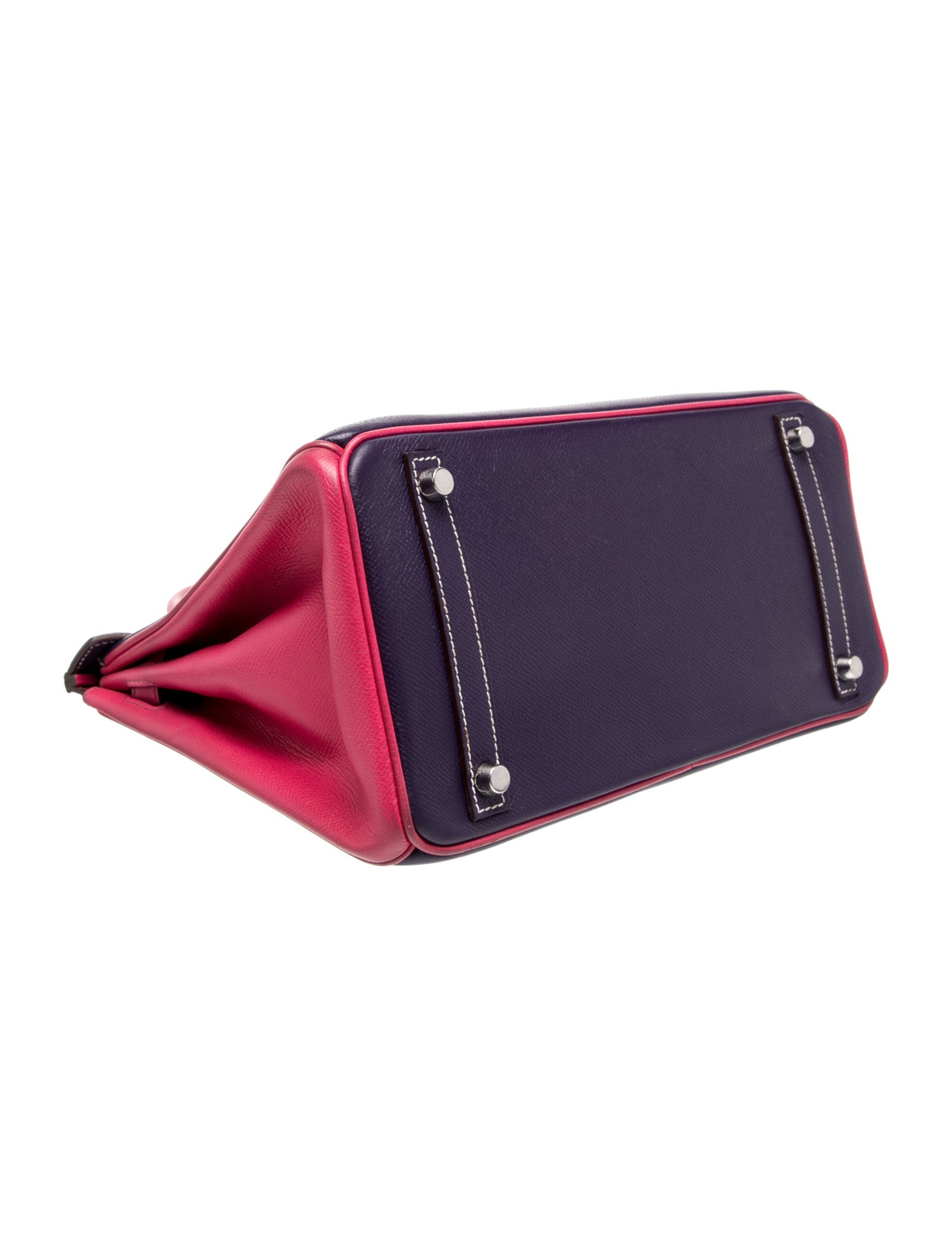エルメス バーキン 30 スペシャルオーダー バイカラー Ultraviolet Rose Tyrien エプソン シルバー金具 パーソナルオーダー ホースシュー HERMES BIRKIN 30 ULTRAVIOLET ROSE TYRIEN EPSOM SILVER HARDWARE HSS