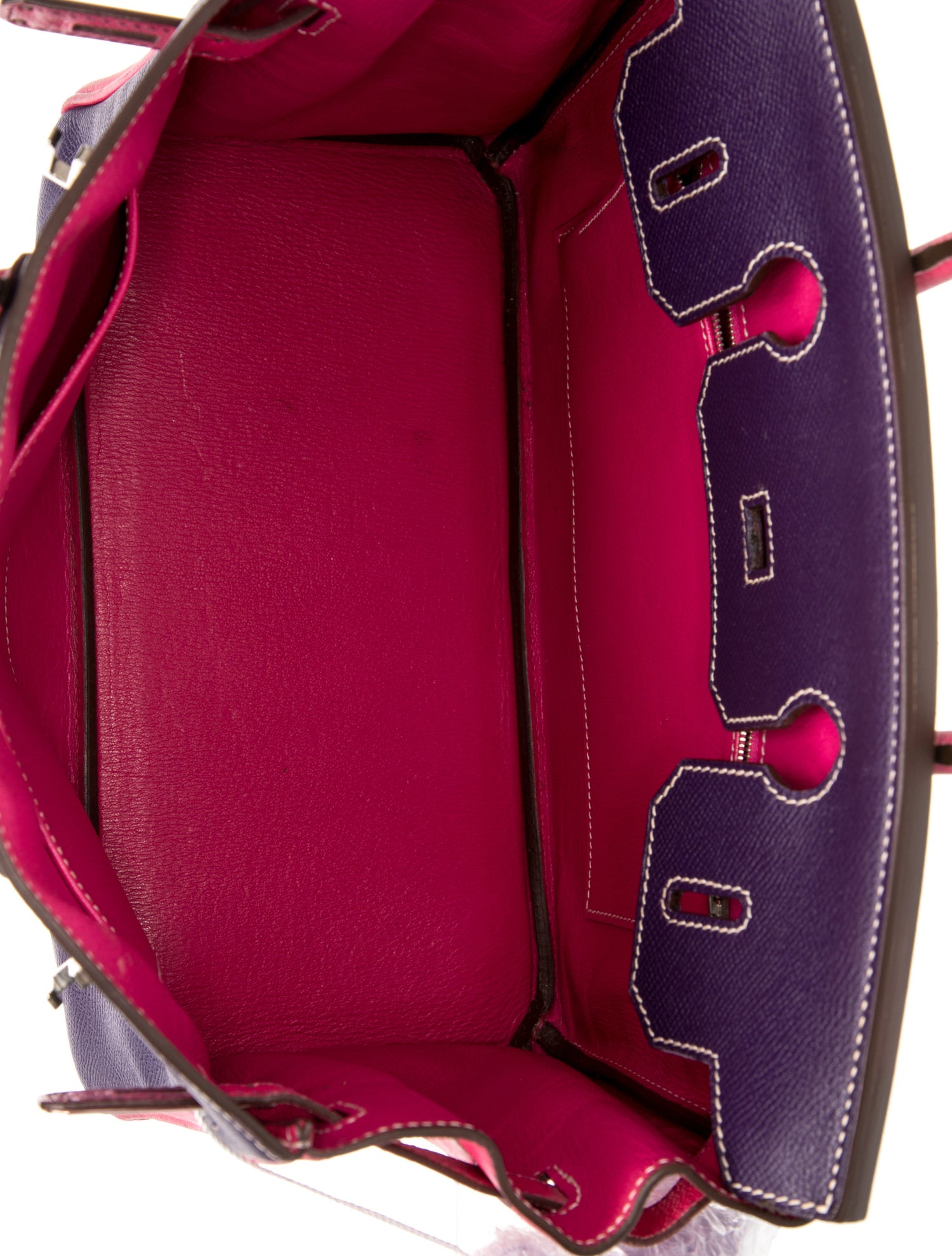 エルメス バーキン 30 スペシャルオーダー バイカラー Ultraviolet Rose Tyrien エプソン シルバー金具 パーソナルオーダー ホースシュー HERMES BIRKIN 30 ULTRAVIOLET ROSE TYRIEN EPSOM SILVER HARDWARE HSS