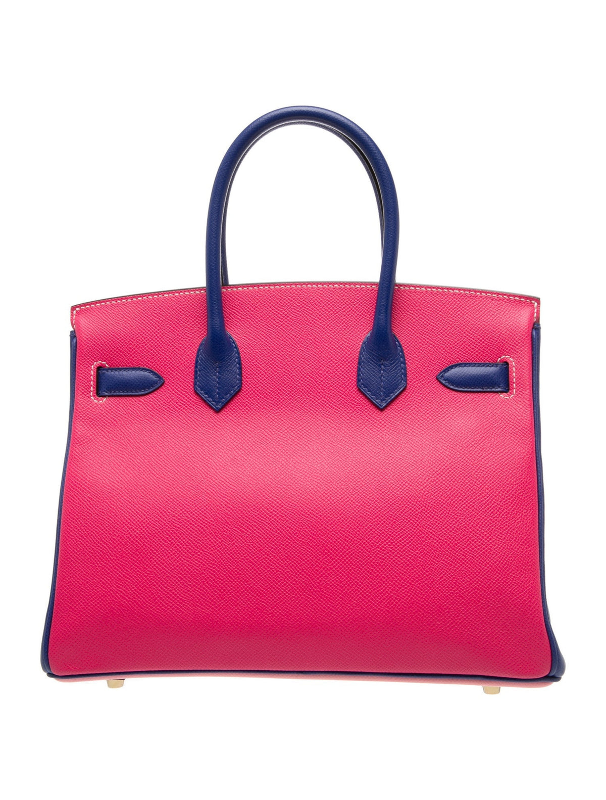 Hermes Birkin 30 Rose Confetti / Rose Tyrien / Bleu Electrique Epsom Gold Hardware