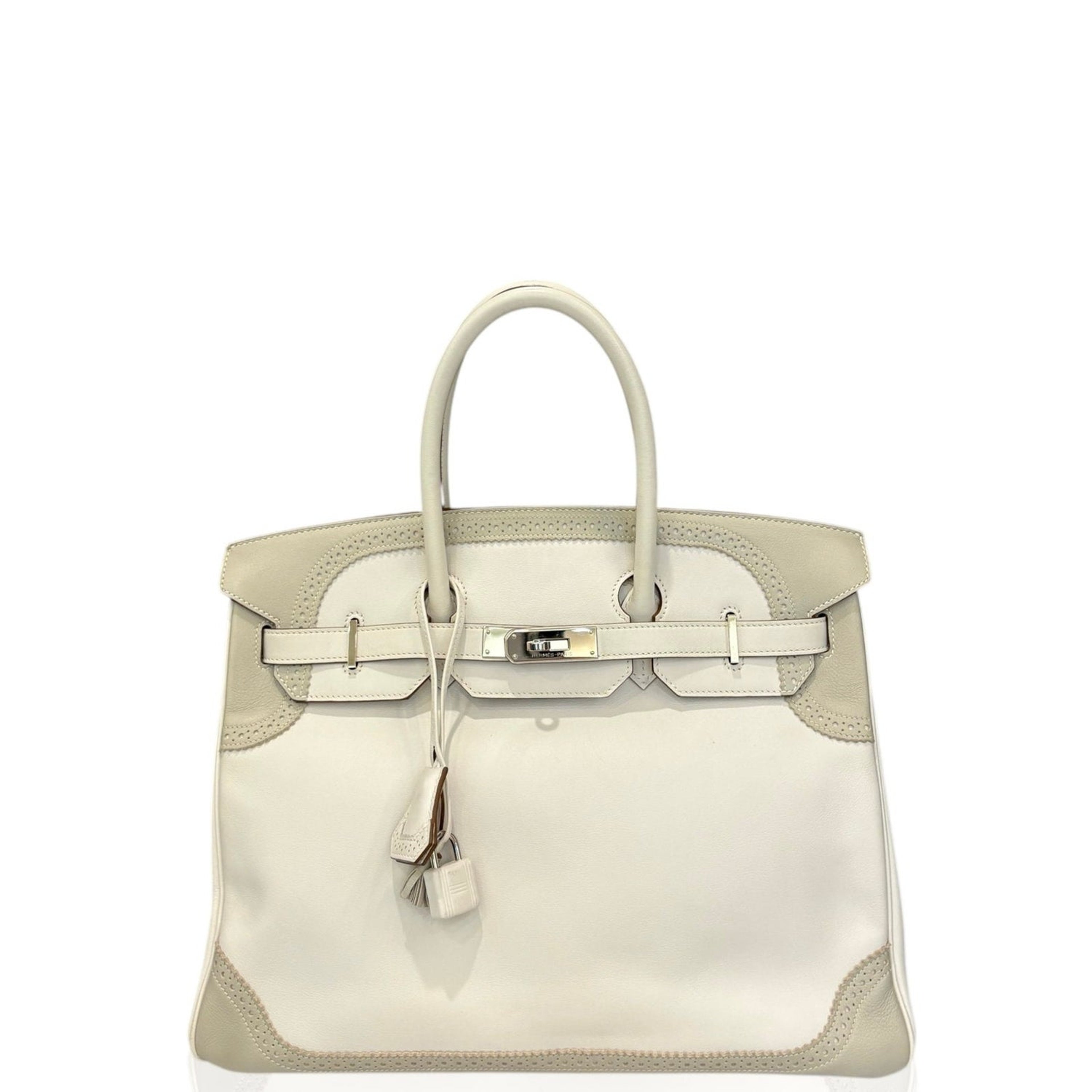 エルメス バーキン 35 ギリーズ Blanc スイフト シルバー金具 HERMES BIRKIN 35 GHILLIES BLANC SWIFT SILVER HARDWARE