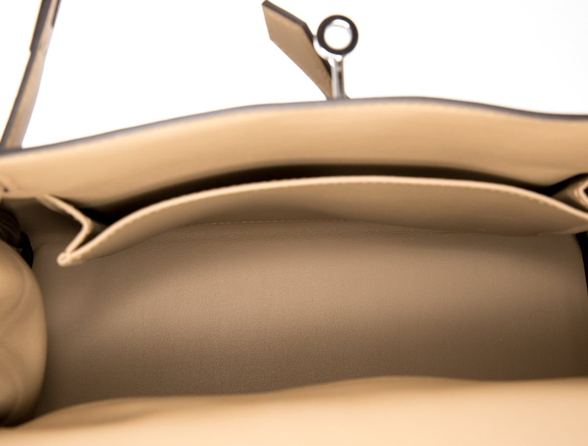 Hermes Kelly 25 Colormatic Poussiere Swift Silver Hardware