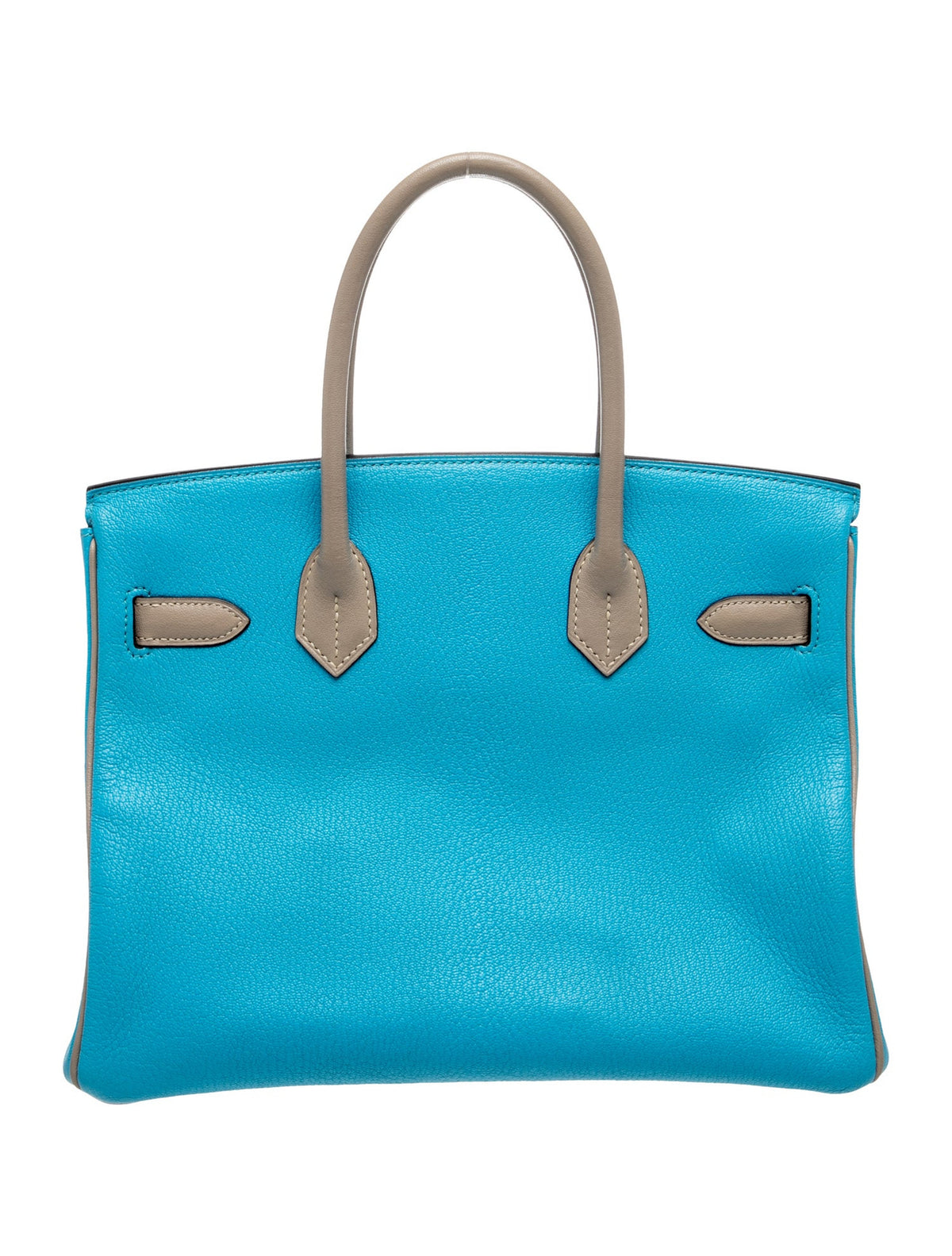 Hermes Birkin 30 HSS Personal Order Bicolor Gris Tourterelle Bleu Azeque Chevre Mysore Brushed Gold Hardware