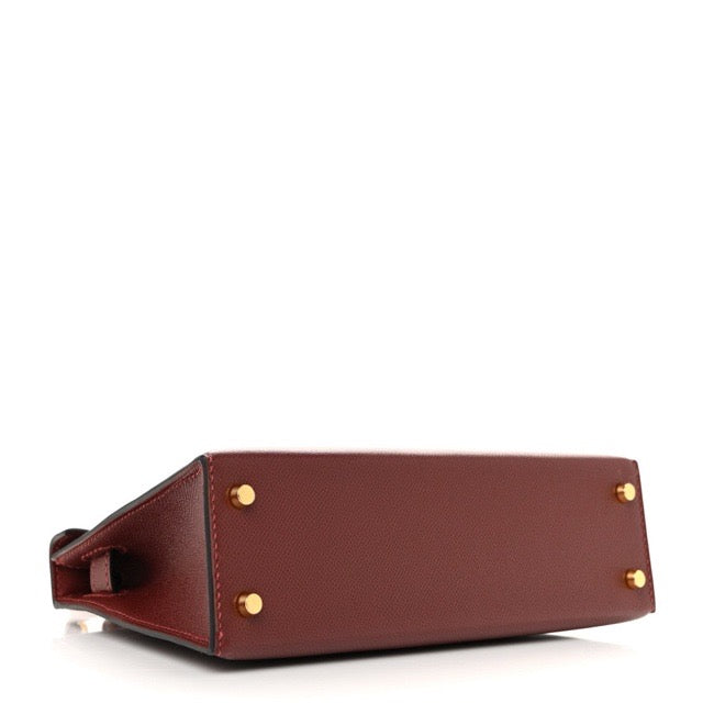 HERMES MINI KELLY 2 SELLIER 20 ROUGE H MADAME GOLD HARDWARE