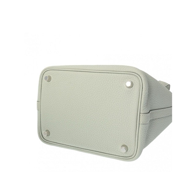 HERMES PICOTIN LOCK PM 18 GRIS NEVE TAURILLON CLEMENCE SILVER HARDWARE