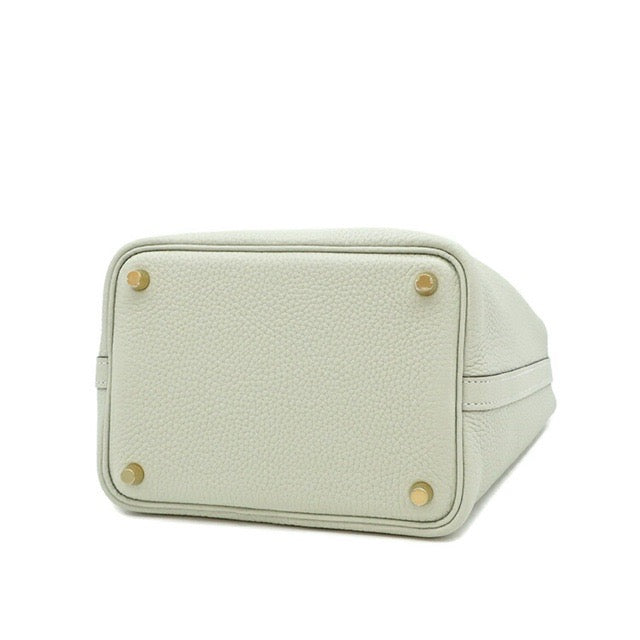 HERMES PICOTIN LOCK PM 18 GRIS NEVE TAURILLON CLEMENCE GOLD HARDWARE