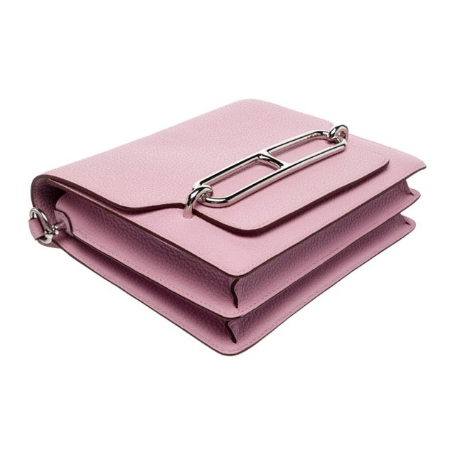 HERMES SAC ROULIS 23 MAUVE SYLVESTRE TAURILLON CLEMENCE SILVER HARDWARE