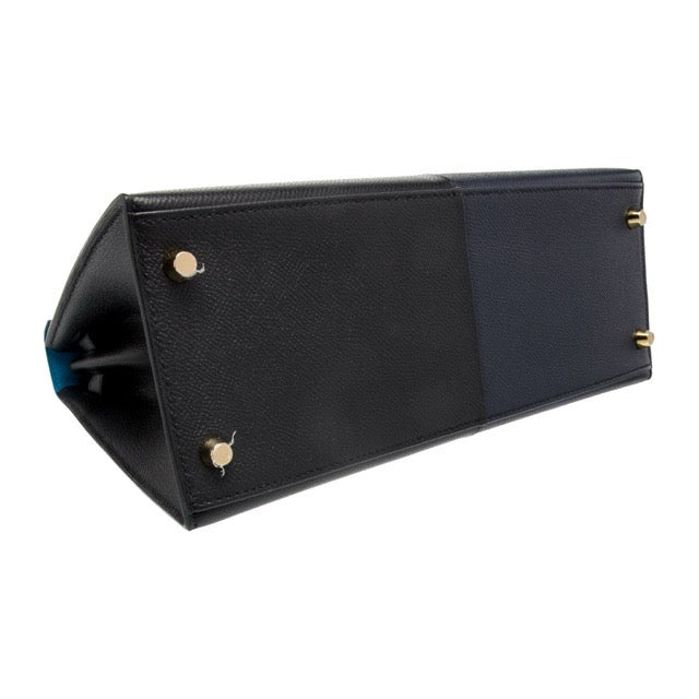 HERMES KELLY 28 SELLIER CASAQUE BLEU INDIGO BLACK BLEU FRIDA EPSOM GOLD HARDWARE