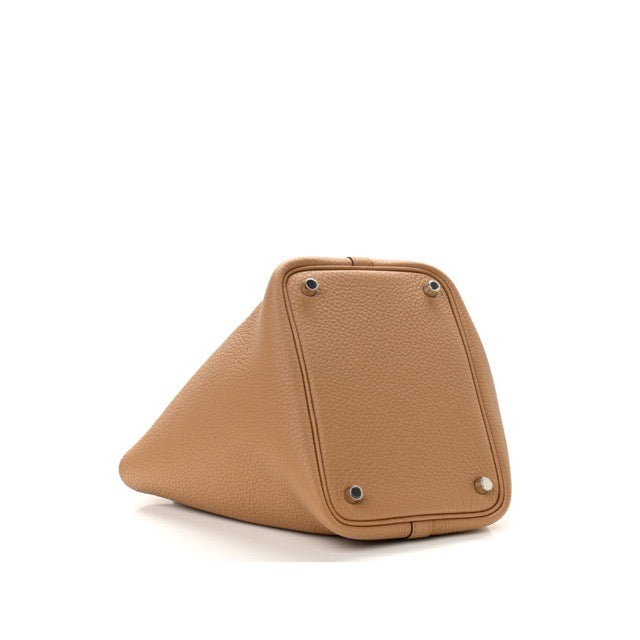 HERMES PICOTIN LOCK PM 18 CHAI TAURILLON CLEMENCE SILVER HARDWARE