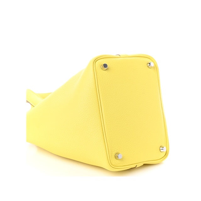 HERMES PICOTIN LOCK PM 18 LIME TAURILLON CLEMENCE SILVER HARDWARE
