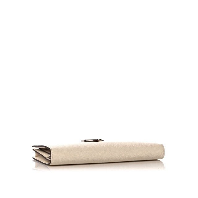 HERMES BEARN SOUFFLE GUSSET LONG WALLET NATA CHEVRE SILVER HARDWARE