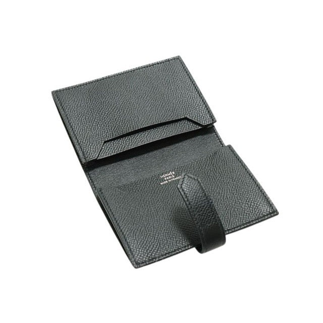HERMES BEARN CARD HOLDER CARD CASE MONOCHROME BLACK EPSOM BLACK HARDWARE