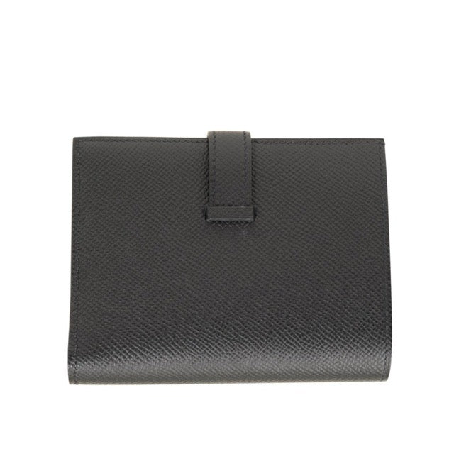HERMES BEARN COMPACT WALLET MONOCHROME BLACK EPSOM SO BLACK HARDWARE