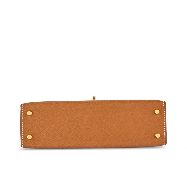 HERMES MINI KELLY 2 SELLIER GOLD EPSOM GOLD HARDWARE
