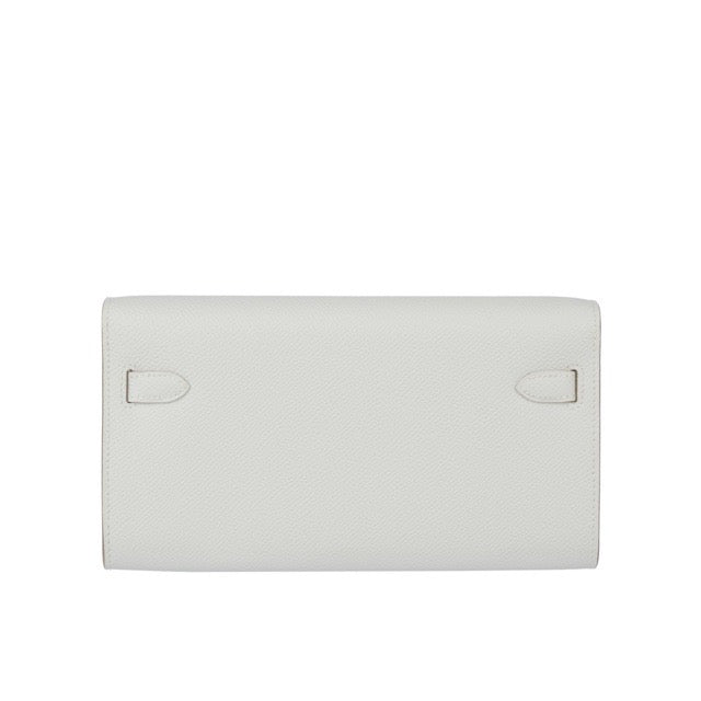 HERMES KELLY WALLET TO GO LONG WALLET GRIS PALE EPSOM GOLD HARDWARE