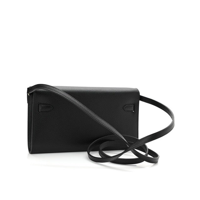 エルメス ケリーウォレット トゥーゴー 長財布 ブラック エプソン ゴールド金具 HERMES KELLY WALLET TO GO BLACK EPSOM GOLD HARDWARE【中古】