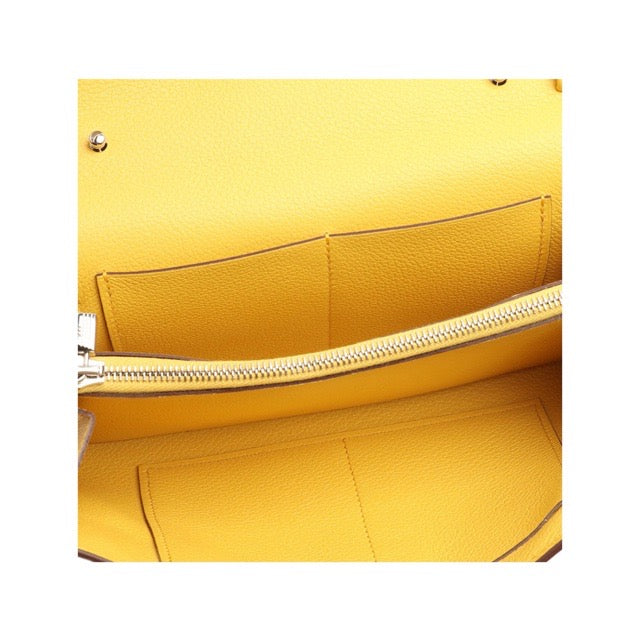 HERMES KELLY WALLET TO GO LONG WALLET SUN EVERCOLOR SILVER HARDWARE