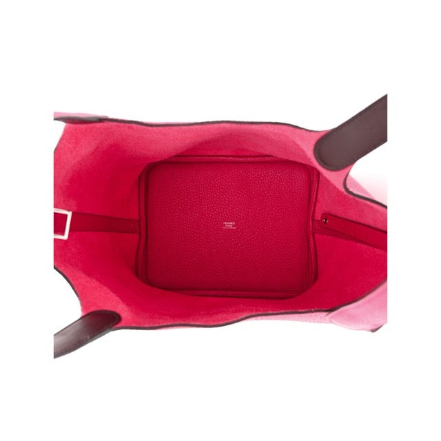 HERMES PICOTIN LOCK MM 22 ECLAT FRAMBOISE ROUGE SELLIER TAURILLON CLEMENCE SWIFT SILVER HARDWARE