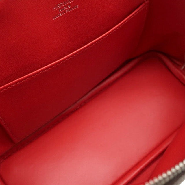 HERMES MINI BOLIDE 1923 VERSO ETOUPE ROUGE DE COEUR EVERCOLOR SILVER HARDWARE