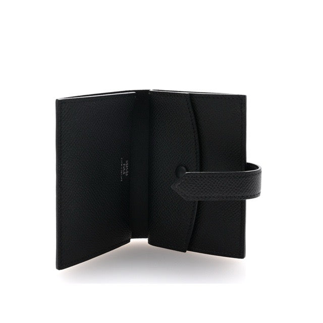 HERMES BEARN MINI WALLET MONOCHROME BLACK EPSOM BLACK HARDWARE