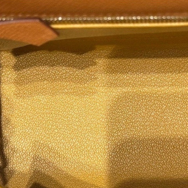 HERMES KELLY 25 SELLIER VERSO GOLD JAUNE AMBRE EPSOM SILVER HARDWARE