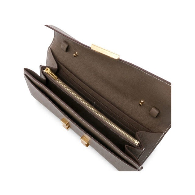 HERMES CONSTANCE LONG WALLET TO GO ETOUPE EVERCOLOR GOLD HARDWARE