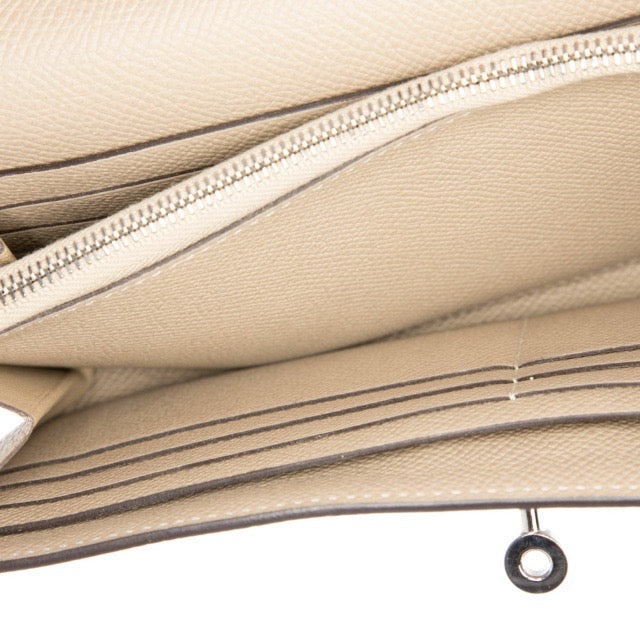 HERMES KELLY LONG WALLET TRENCH EPSOM SILVER HARDWARE