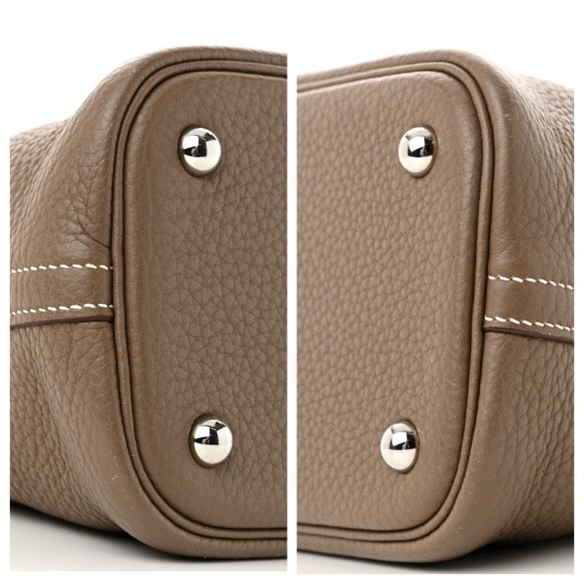 HERMES BOLIDE 31 ETOUPE TAURILLON CLEMENCE SILVER HARDWARE