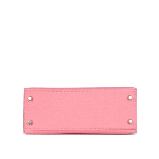 HERMES KELLY 25 SELLIER ROSE CONFETTI EPSOM SILVER HARDWARE