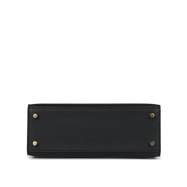 HERMES KELLY 25 SELLIER BLACK EPSOM GOLD HARDWARE