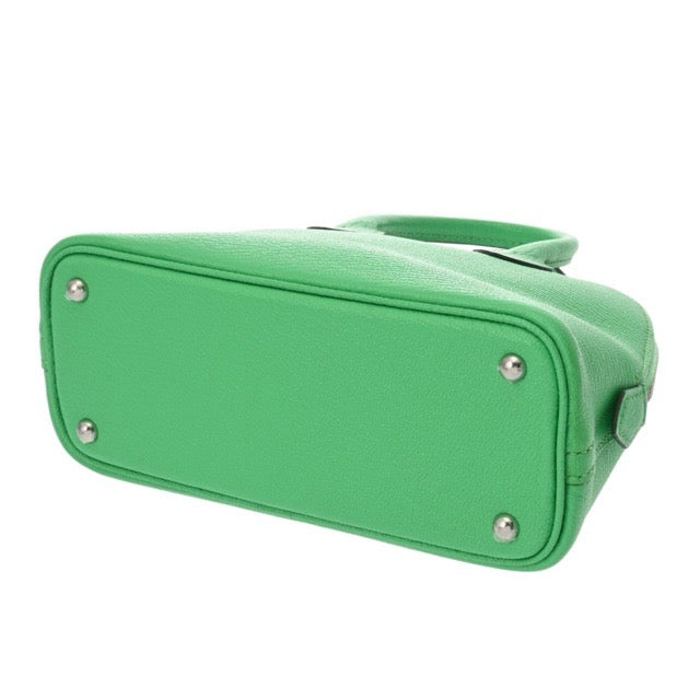 HERMES MINI BOLIDE 1923 VERT COMICS CHEVRE SILVER HARDWARE