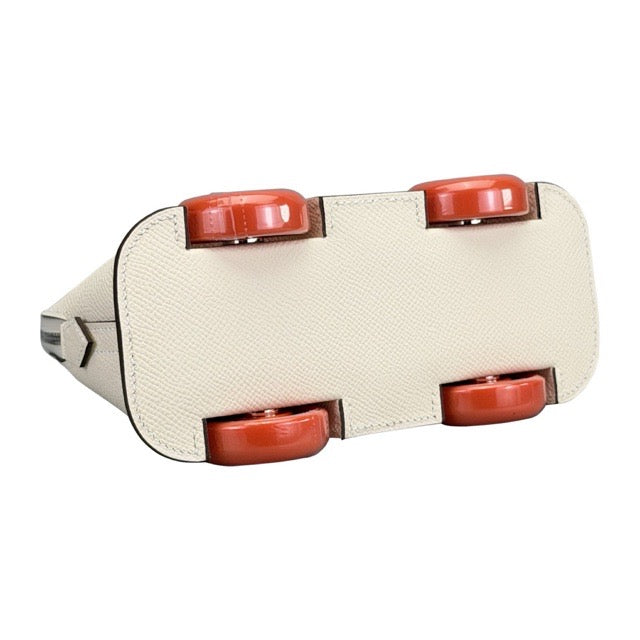 HERMES MINI BOLIDE ON WHEELS BAG NATA EPSOM SILVER HARDWARE