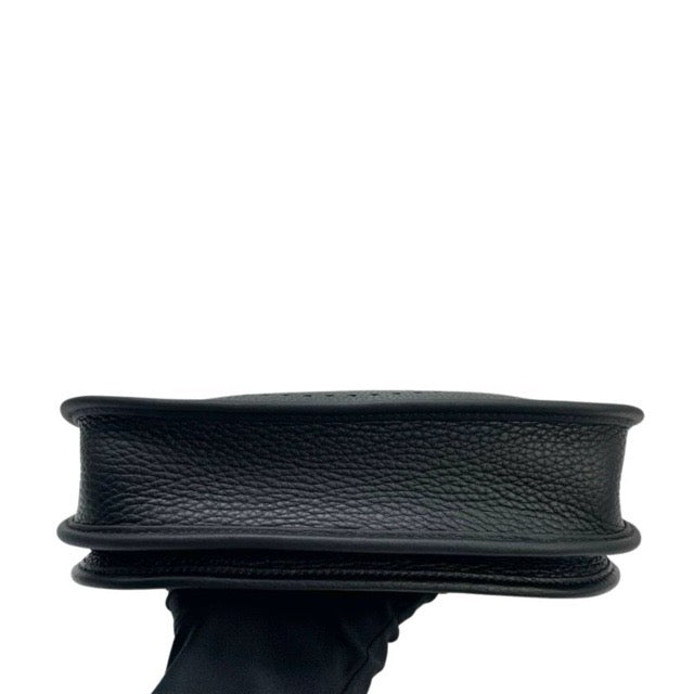 HERMES EVELYNE 23 BLACK TAURILLON CLEMENCE SILVER HARDWARE