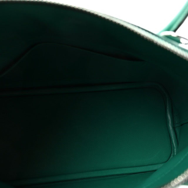 HERMES BOLIDE 27 VERT JADE EPSOM SILVER HARDWARE
