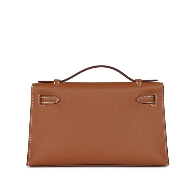 HERMES KELLY POCHETTE GOLD SWIFT GOLD HARDWARE