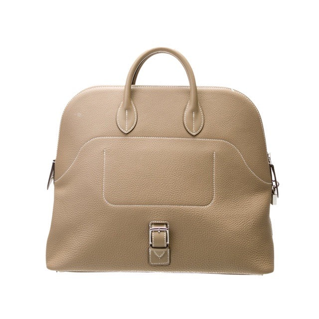 HERMES BOLIDE A DOS BACKPACK BEIGE MARFA TOGO SILVER HARDWARE