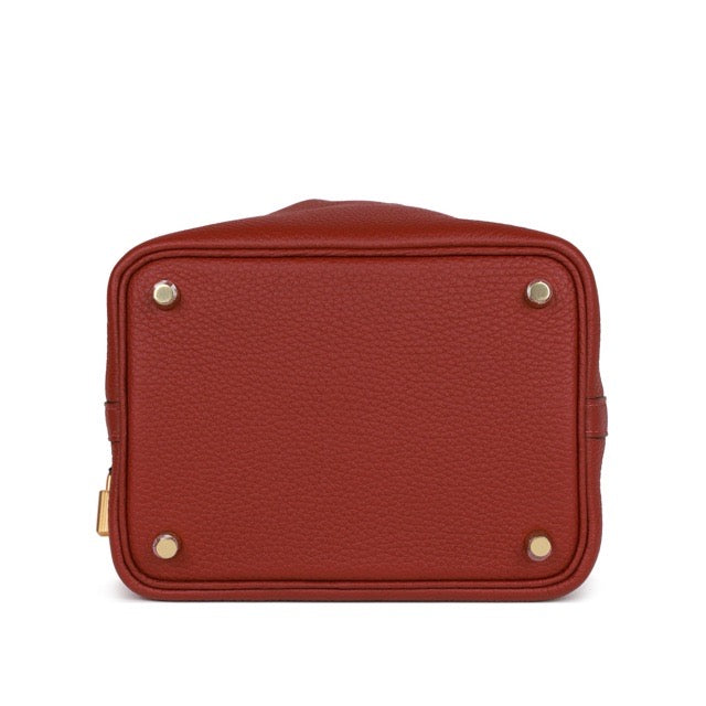 HERMES PICOTIN LOCK 18 PM ROUGE H TAURILLON CLEMENCE GOLD HARDWARE